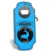 125721 CRONULLA SHARKS NRL TEAM HERITAGE BOTTLE OPENER PLAQUE WITH HANG ROPE