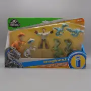 Imaginext Jurassic World Raptor Trainer Owen Set W/5 dinosaurs Raptors New