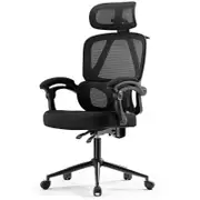 Eureka ERK-OC16-B OC16 Nero Ergonomic Home/Office Chair - Black, Safe & Durable, 3D Headrest