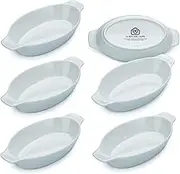 Heartland Home Porcelain Mini Oval Casserole Dish Set (6pc) - 14.5oz Capacity, White