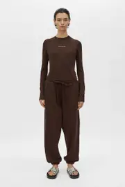 Park Long Sleeve Logo Top in Bitter Chocolate - CAMILLA AND MARC® C&M