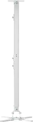White Projector Ceiling Mount Bracket Fits Flat or Sloped Ceiling Height Adjusta