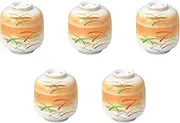 Set of 5 Kamogawa Mini Bushi [7.4 x 8.2 cm (130cc)] | Mini Mushi Bowl, Reinforced Porcelain, Setomonohonpo