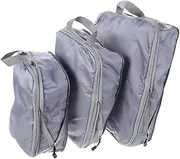 Baluue 3Pcs Compression Packing Cube for Travel Organizer Bags Lightweight Clothes Storage Bags Travel Accessories for Tidy Suitcases Grey
