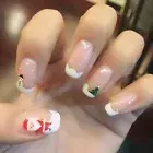 Snowman Fake Nail Full Cover False Nail Fashion Christmas Fake Nails