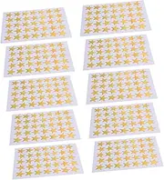 Angoily 10 Sheets Golden Star Stickers for Self Adhesive Five Pointed Star Reward Stickers for Home Classroom and Decorations