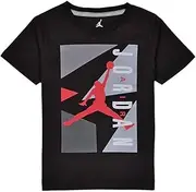 [Jordan] Boys Youth AJ Block T-Shirt, Boys, 00-0VW5O4-NF, Black/White/Black/Grey/White, Medium