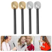 6 Pcs Decorative Props Costume Microphone Silver Glittered Halloween Costumes