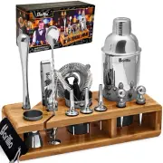 Mixology Bartender Kit 23-Piece Elite Cocktail Shaker Set and Bamboo Stand
