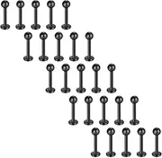 [vcmart] 25Pcs 16G Stainless Steel Labret Bars Lip Studs 8mm Piercing Jewelry Set