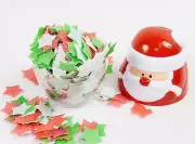 Holiday Bath Soap Shelf Ornament, Santa Head w/Confetti Soap, Light Floral Scent