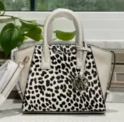 MICHAEL KORS AVRIL XS ZIP SATCHEL CROSSBODY BAG MK CREAM LEOPARD CHEETAH PRINT