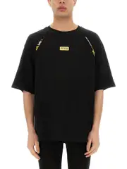 [Versace Jeans Couture] Versace Jeans Couture-T-Shirt With Baroque Outline Inserts-Uomo M