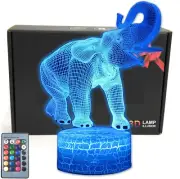 Wild Animals 3D Illusion Night Light Table Lamp with Lighted Base,16 Colors Chan