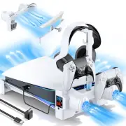 Horizontal Stand with 3 Level Cooling Fans Controller Charging Station for PS5