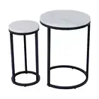 Set of 2 Soho Side Tables Marble Round Nesting Coffee Table / bedroom