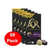 L'or Espresso Supremo Intensity 10 Coffee Capsules 50 Pack