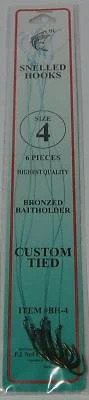 DOLPHIN Snelled Baitholder Hooks BH-4 (6PK) Size 4 (6 Packages)