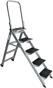 [Bailey] Aluminium 5 Step 150 kg Load Rating Stairway Ladder with Safety Rail