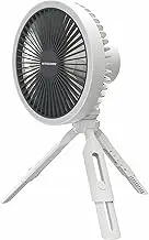 Nitecore NEF10 Multifunctional Portable Electric Fan with LED Ring Light, Flexible Ball Head Tripod, Brushless Motor 10000mAh Battery (White)