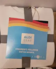 Aldi Gear 2025 Children’s white Pullover Sweatshirt Size Small ALDI