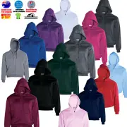 Adult Unisex Plain Fleece Hoodie Hooded Jacket Men's Zip Up Sweatshirt Jumper