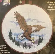 Rare Vtg "The Eagle" Dimensions Learn-a-Craft counted Cross Stitch Kit #72471