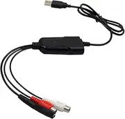 TheJuns USB 2.0 Audio Converter Grabber, RCA to USB Digital Audio Capture Device for Cassette Tapes to MP3 Converter Compatible with Windows XP/7/8/10 and Mac OS 10.14