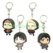 Set of 4 Attack On Titan Anime Acrylic Keychain Jean Eren Jaeger Reiner Bertolt