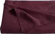 S VICTORY SYMBOL 100% French Linen Flat Sheet Only 1 Piece,King Size 275x265cm,Stone Washed Natural Flax Plain Color Vintage Basic Top Sheet(Wine Red)