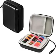 Guitar Pick Holder Case Compatible for Fender,ChromaCast, D'Addario, Jim Dunlop Bolopick, Guitar Pick Organizer, Capo, String Winder (Black)