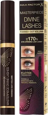 Max Factor Masterpiece Divine Lashes Volumising Mascara, Black Brown, Natural-Pi