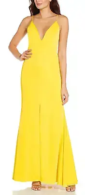 Aidan Mattox LEMON Women's V-Neck Mermaid Gown, US 10
