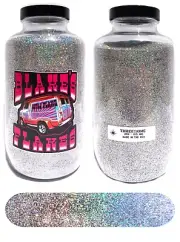 1lb Blakes Metal Flake THREESOME Custom Mixed Blend Prismatic Silver .004-.015