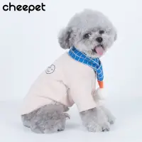 在飛比找Yahoo奇摩購物中心優惠-cheepet 格子毛球圍巾 秋冬款寵物圍巾配件