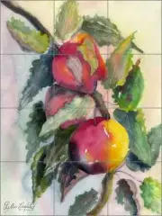 Ceramic Tile Mural Backsplash Neufeld Fruit Apple Kitchen Art PNA001