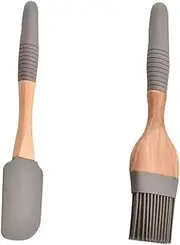 FELTECHELECTR 1Set Silicone Pastry Oil Brush and Spatula Heat Resistant BBQ Tools for Home Cooking Lightweight and for Spreading Oil Jam and Eggs
