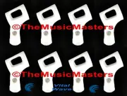 8X WHITE Handheld MICROPHONE CLIP Karaoke DJ Tripod Mic Stand Holder Clamp Mount