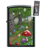 Zippo 82295 alice in wonderland fairy mushroom Lighter + FLINT PACK