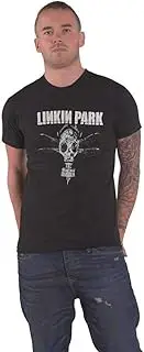 [Rock Off officially licensed products] Linkin Park T Shirt Gas Mask Band Logo Official Unisex Black