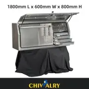 Ute Aluminium F/P 1800mmL x 600mmW x 800mH Full Opening Toolbox Built-in Drawers