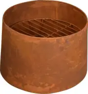 Ignite 38cm Portable Firepit Rusty Steel Effect with Mesh Grill - Ideal for