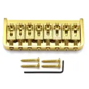 Metal 8 String Electric Guitar Fixed Bridge Roller Saddles Hardtail Bridge Gold