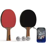CISupply Ping Pong Paddle Set of 2. Tennis Table Rackets Set for 2 Players - New