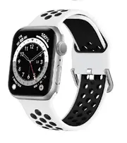 For Apple Watch iWatch Series SE 44mm Silicone Wristband Loop Strap Wrist Band (Style 1- Small Size)