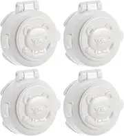 SAFIGLE 4pcs Baby Safety Protection Cap, Dishwasher Lock, Appliance Button Security Guard, Computer Key Cover - White ABS for Household Appliances and Oven Child Safety