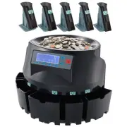 USD Coin Sorter Coin Counter Wrapper and Roller 300 Coins/min LCD Display