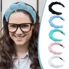 Headwear Solid Color Sponge Headbands Spa Headband Braided Hairbands for Makeup