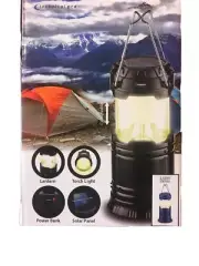 Solar Rechargeable 4-in-1 Outdoor Camping LED Lantern Tech Pro Great For Camping