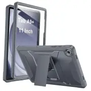 Case for Samsung Galaxy Tab A9 Plus Gray (With Built-In Screen Protector)